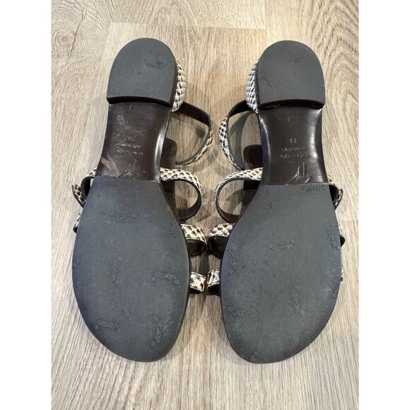 Giuseppe Zanotti Women's Snakeskin Gladiator Ankle Strap Flats Sandals Size 8.5 - Picture 4 of 6